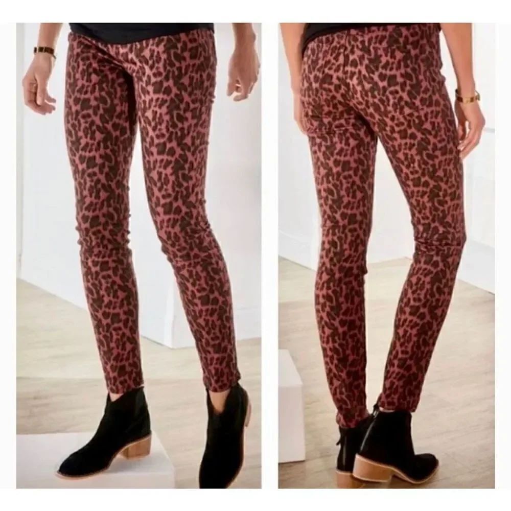 Soft Surroundings Ultimate High-rise Leopard Skinny Jeans Women’s Size 2